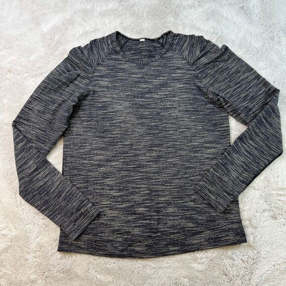 Lululemon Top Size 10 Lab City Puff Sleeve We Are From Space Gym Grey Heathered - Picture 2 of 8